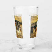 Vintage Rooster Hens Rustic Barn Coop Glas (Rechts)