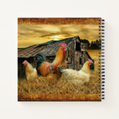 Vintage Rooster Hens Rustic Barn Coop Notitieboek (Achterkant)