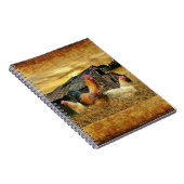 Vintage Rooster Hens Rustic Barn Coop Notitieboek (Rechterzijde)