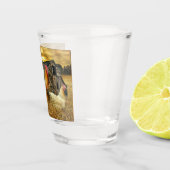 Vintage Rooster Hens Rustic Barn Coop Shot Glas (Rechts)