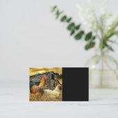 Vintage Rooster Hens Rustic Barn Coop Visitekaartje (Staand voorkant)