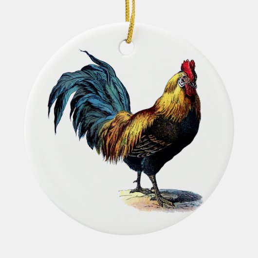 Vintage rooster keramisch ornament (Voorkant)