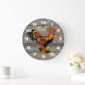 Vintage Rooster Kitchen Grote Klok (Huis)