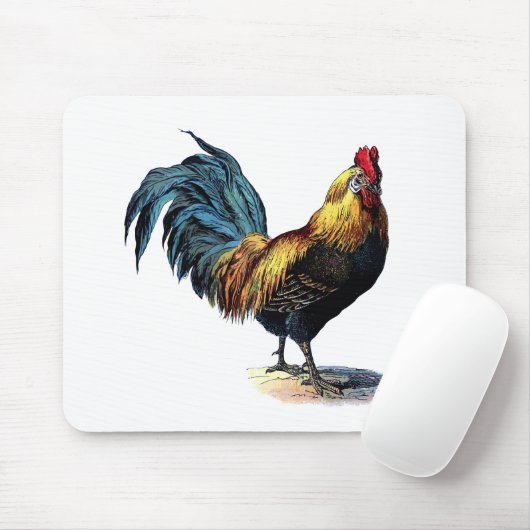 Vintage rooster muismat (Met muis)