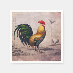 Vintage Rooster Napkins Servet