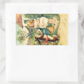 Vintage : rooster - rechthoekige sticker (Tas)