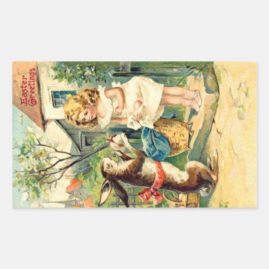 Vintage : rooster - rechthoekige sticker (Voorkant)