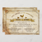 Vintage Rooster Rustic Country Wedding Uitnodiging (Voorkant / Achterkant)