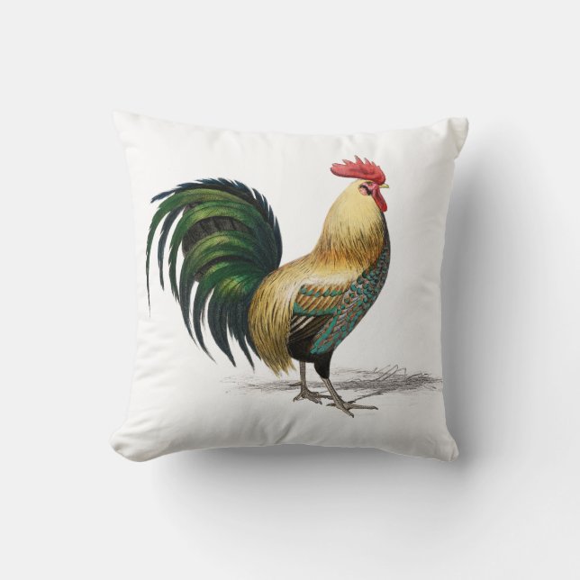 Vintage Rooster Sierkussen (Voorkant)