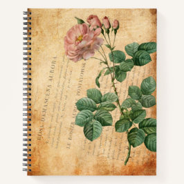 Vintage Rosa Damascena Aurora Notitieboek