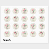 Vintage Rose Aanpasbare Bruidsdouche Papier Ronde Sticker (Vel)