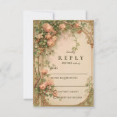 Vintage Rose Arch Wedding RSVP Kaartje (Voorkant)