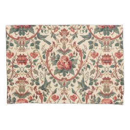 Vintage Rose & Bird Pattern Romantic Art Nouveau Kussensloop