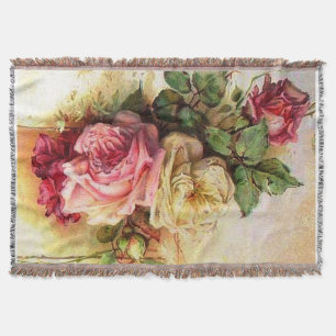 Vintage Rose Bouquet Afghaans Deken