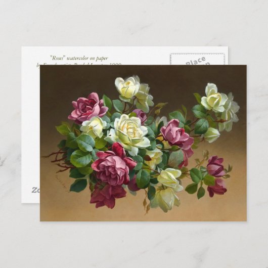 Vintage Rose Bouquet Briefkaart (Voorkant / Achterkant)
