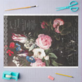 Vintage Rose Bouquet en Tulips-ontkoppeling Tissuepapier (Craft)