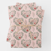 Vintage rose classic romantic inpakpapier vel (In situ)