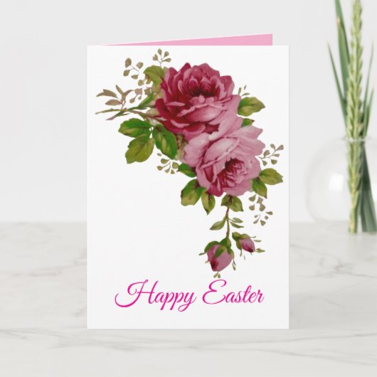 Vintage Rose Elegance Feestdagen Kaart (Voorkant)