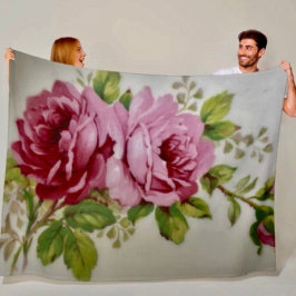 Vintage Rose Elegance Fleece Blanket Deken