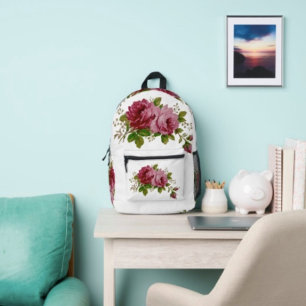 Vintage Rose Elegantie  Bedrukte Rugzak