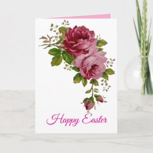 Vintage Rose Elegantie Feestdagen Kaart