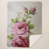 Vintage Rose Elegantie  Sherpa Deken (Voorkant)