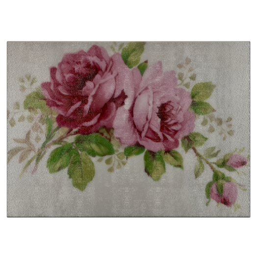 Vintage Rose Elegantie Snijplank (Voorkant)