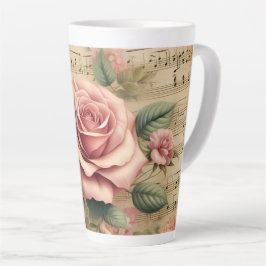 Vintage Rose en Noten Latte Mok 12 & 17 oz