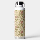 Vintage Rose Floral Pattern Waterfles (Achterkant)
