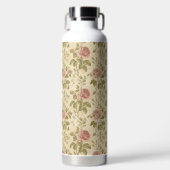 Vintage Rose Floral Pattern Waterfles (Voorkant)