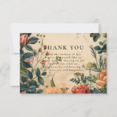 Vintage Rose Garden Wedding Bedankkaart (Voorkant)