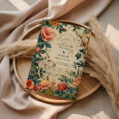 Vintage Rose Garden Wedding Kaart