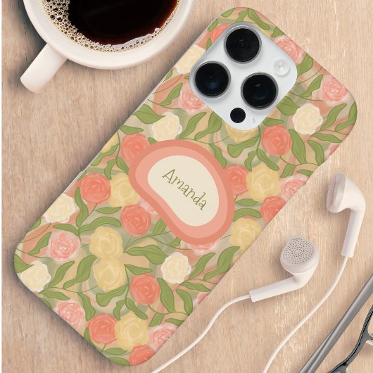 Vintage Rose Personalized Phone Case  iPhone Hoesje