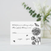 Vintage Rose RSVP Kaartje (Staand voorkant)