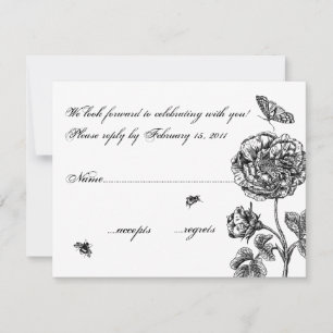 Vintage Rose RSVP Kaartje