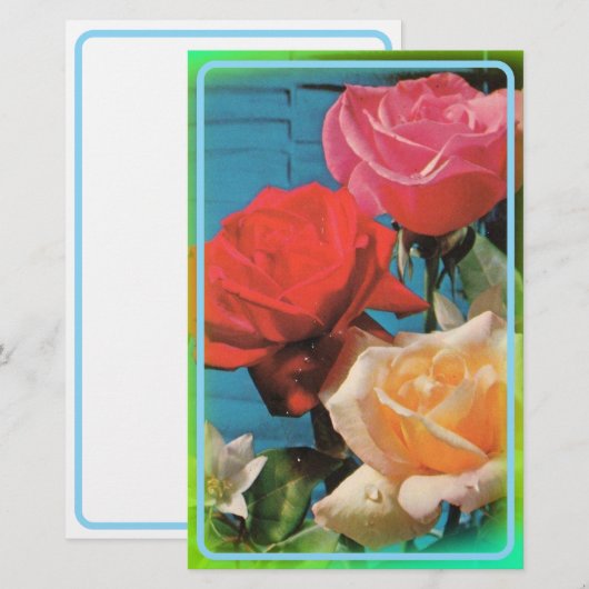 Vintage Rose Stationery Briefpapier (Voorkant / Achterkant)