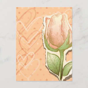 Vintage rosebud, briefkaart