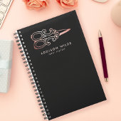 Vintage Roségoud Schaar Kapsalon Logo Planner