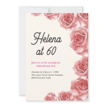 Vintage Roses 60e verjaardagsuitnodiging