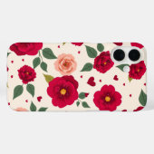 Vintage Roses and Hearts iPhone Case (Achterkant (horizontaal))