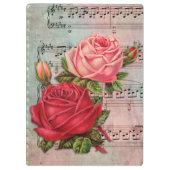 Vintage Roses and Music Notes Klembord (Achterkant)