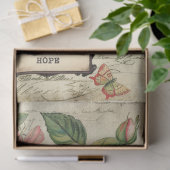 Vintage Roses & Butterfly Botanical Ephemera Tissuepapier (Geschenk)