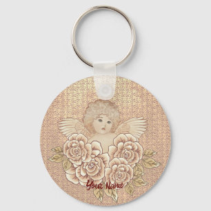 Vintage Roses Cherub Engel  Sleutelhanger