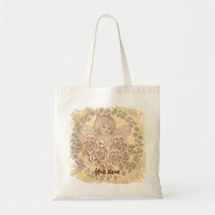 Vintage Roses Cherub Engel  Tote Bag