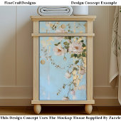 Vintage Roses, Distressed Blue Wood DY5R Decoupage Tissuepapier