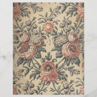 Vintage roses shabby chic scrapbook paper