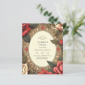 Vintage Roses viering van het leven herdenking ged (Staand voorkant)