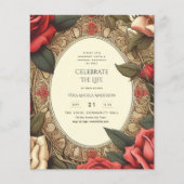 Vintage Roses viering van het leven herdenking ged (Voorkant)