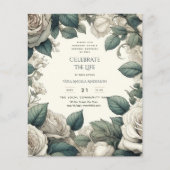 Vintage Roses viering van het leven herdenking ged (Voorkant)