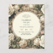 Vintage Roses viering van het leven herdenkingsged (Voorkant)